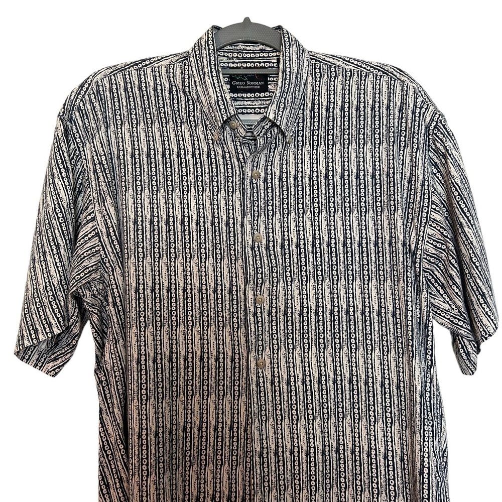 Greg Norman Collection Full Button Down Short Sleeve Shirt Sz. M - Picture 4 of 13